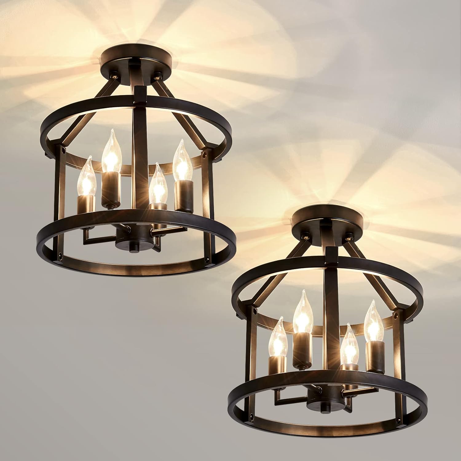 UOFUS 2-Pack Semi Flush Mount Ceiling Light Fixture Review