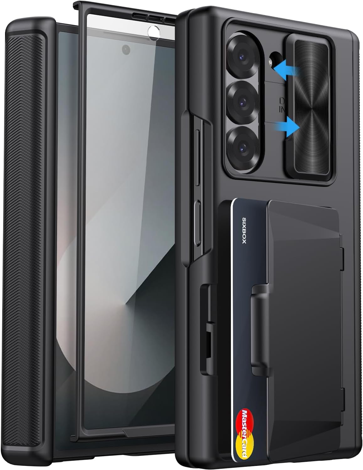 Samsung Galaxy Z Fold 6 Case with Card Holder & Camera Cover