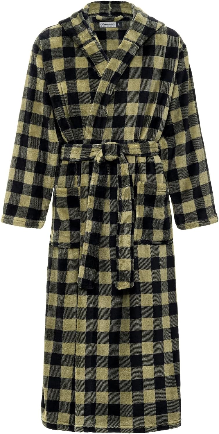 Plush Fleece Hooded Mens Bathrobe for Ultimate Comfort