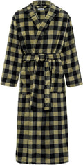 Plush Fleece Hooded Mens Bathrobe - Big & Tall Full-Length Robe