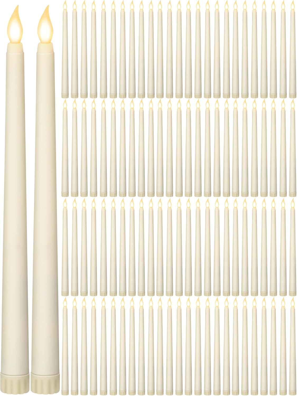 80 Pcs 11 Inch Flameless Taper Candles for All Occasions