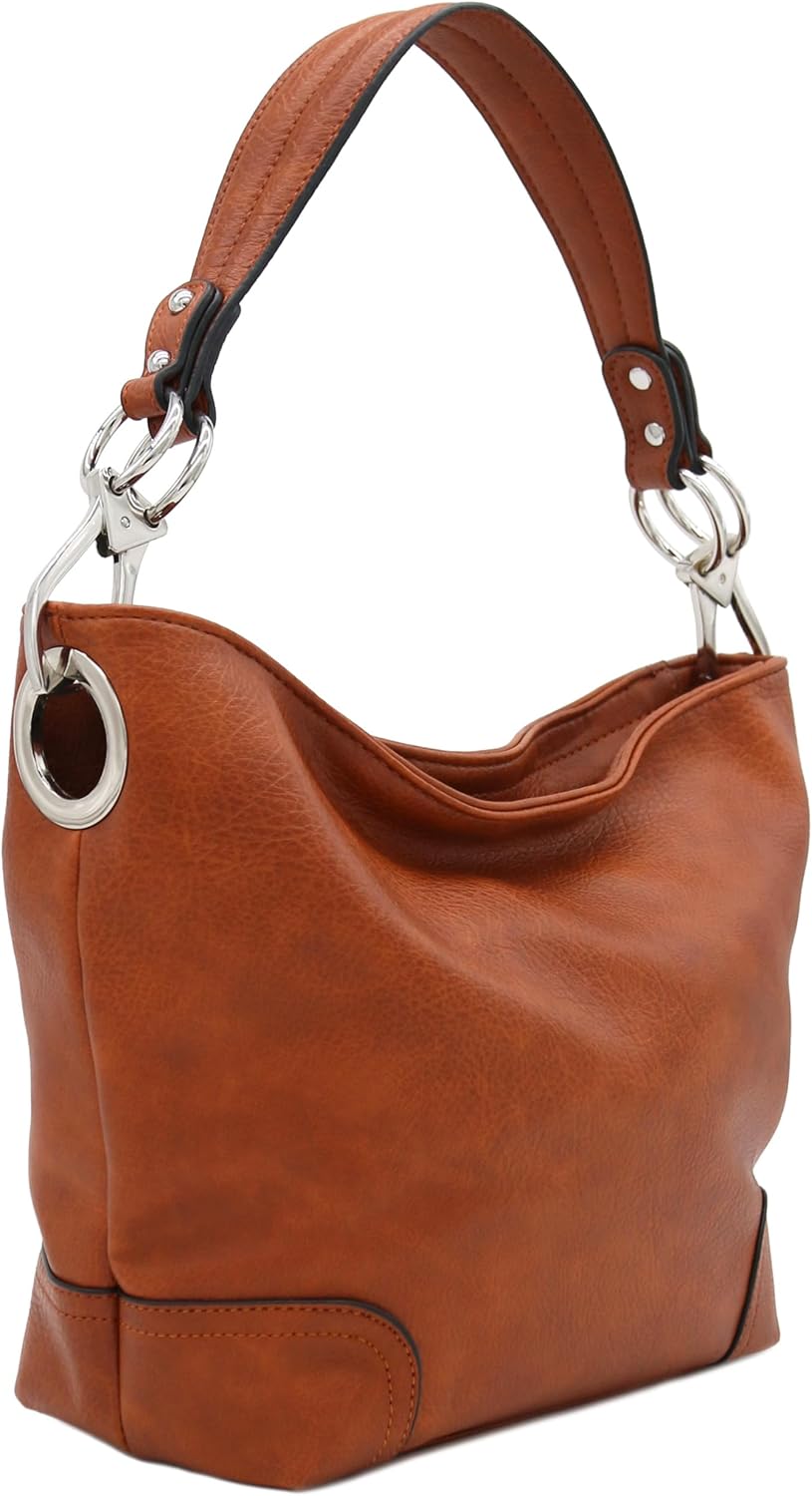 Hobo Shoulder Bag with Big Snap Hook Hardware for Everyday Use