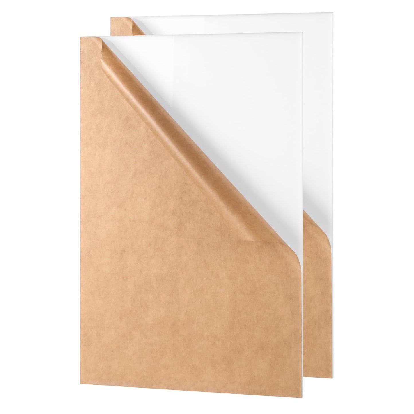 White Acrylic Sheet Pack of 2 for Craft Projects and More