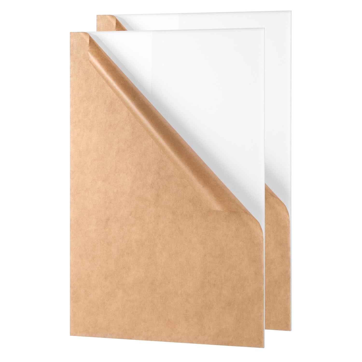 White Acrylic Sheet Pack of 2 for Craft Projects and More