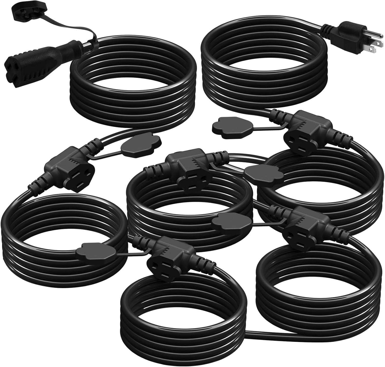 50Ft Outdoor Extension Cord with 6 Outlets for Versatile Use