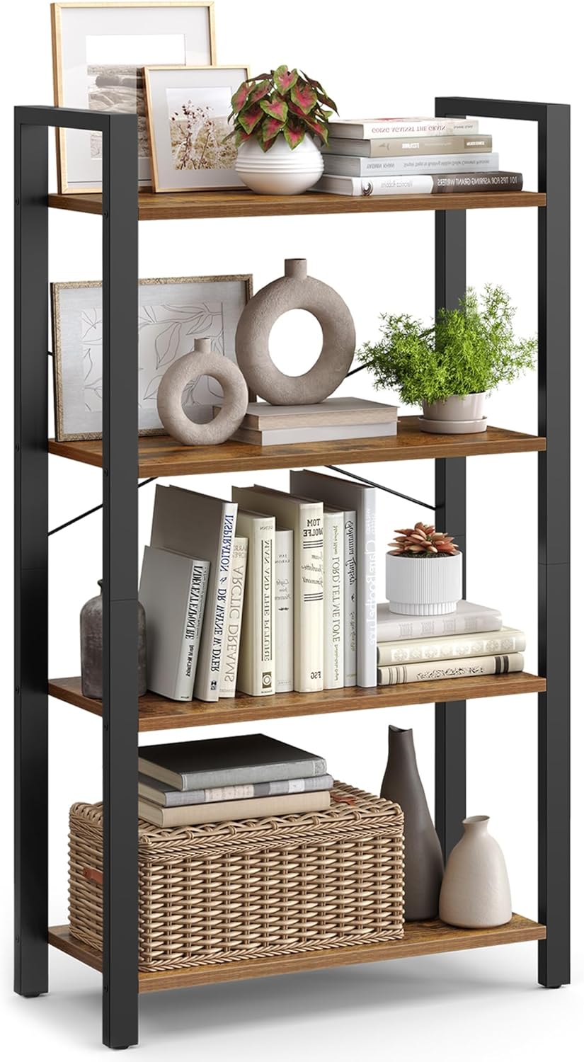 VASAGLE 4-Tier Bookshelf for Living Room and Home Office
