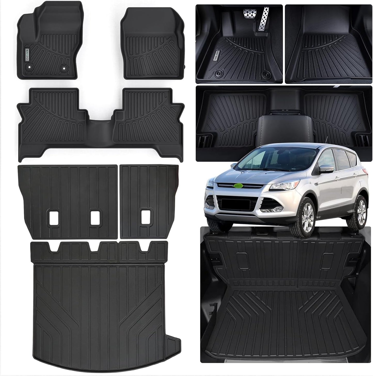Custom Fit Floor Mats for 2013-2019 Ford Escape - All Weather