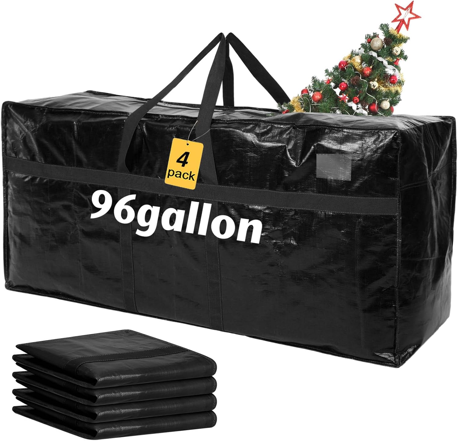 4 Pcs 96 Gallon Large Moving Bags with Zipper and Handles