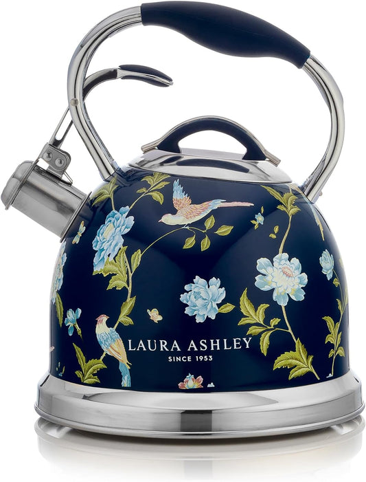 VQ Laura Ashley Elveden Navy 2.5L Stainless Steel Tea Kettle