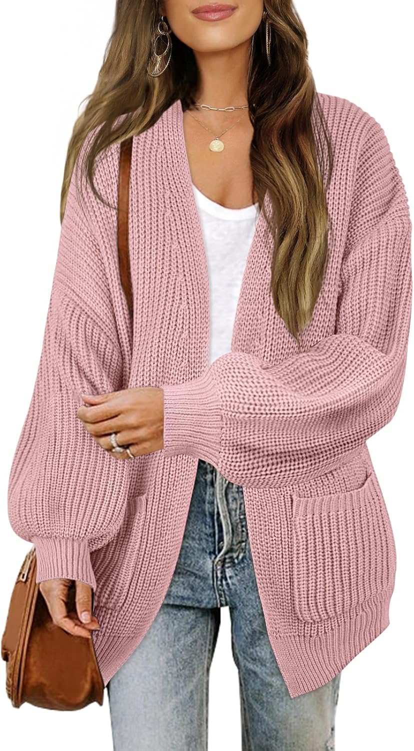 MEROKEETY Women's Open Front Chunky Cardigans for Cozy Style