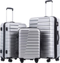 COOLIFE Expandable Suitcase 3-Piece Spinner Set - Durable Travel