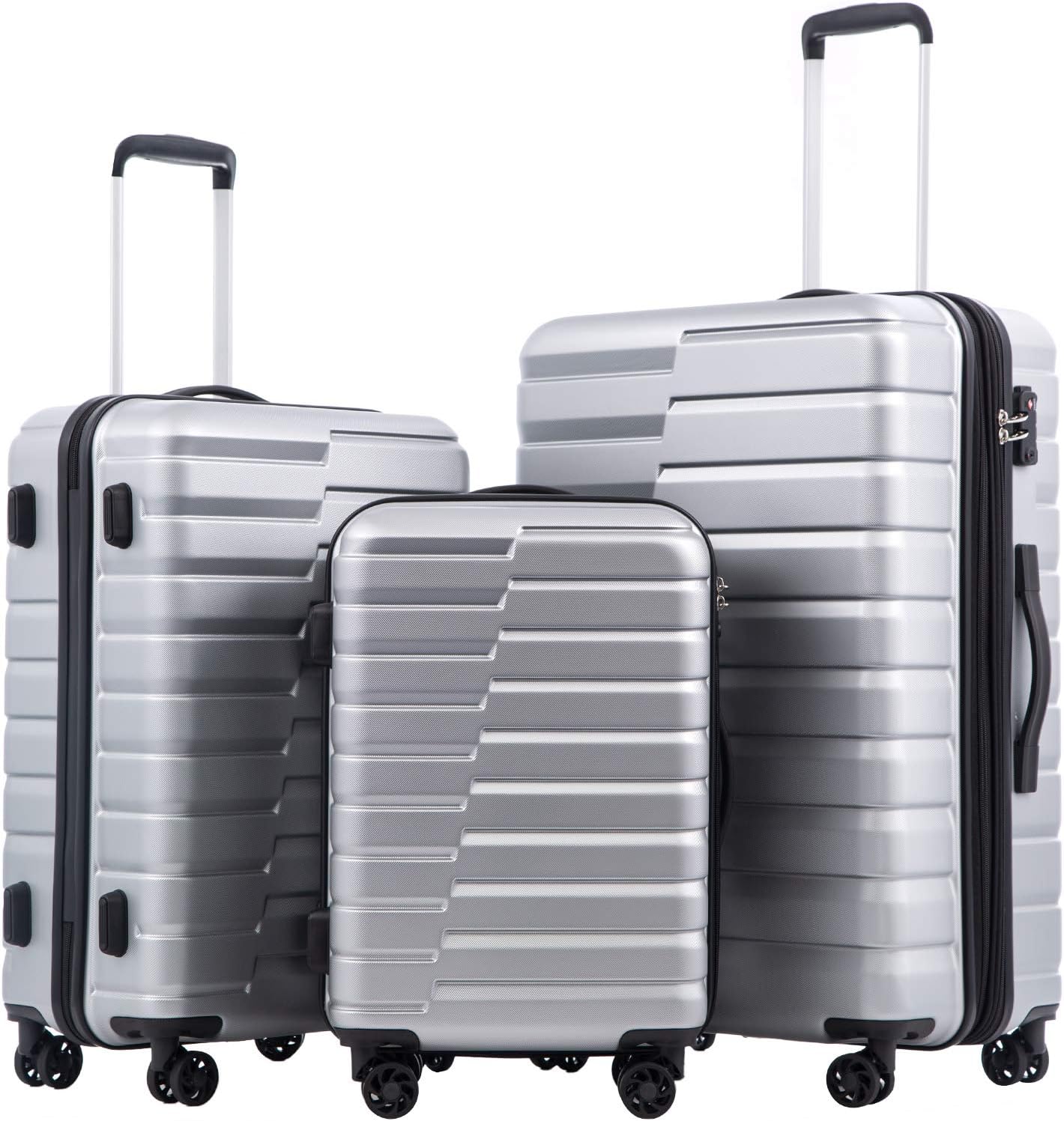 COOLIFE Expandable Suitcase Set with TSA Lock and Spinner Wheels