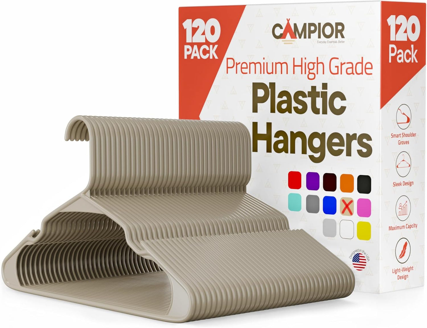 Plastic Clothes Hangers Set for Organizing Clothes and Coats