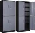 Metal Storage Cabinets with Doors and Shelves - Lockable 71in Garage