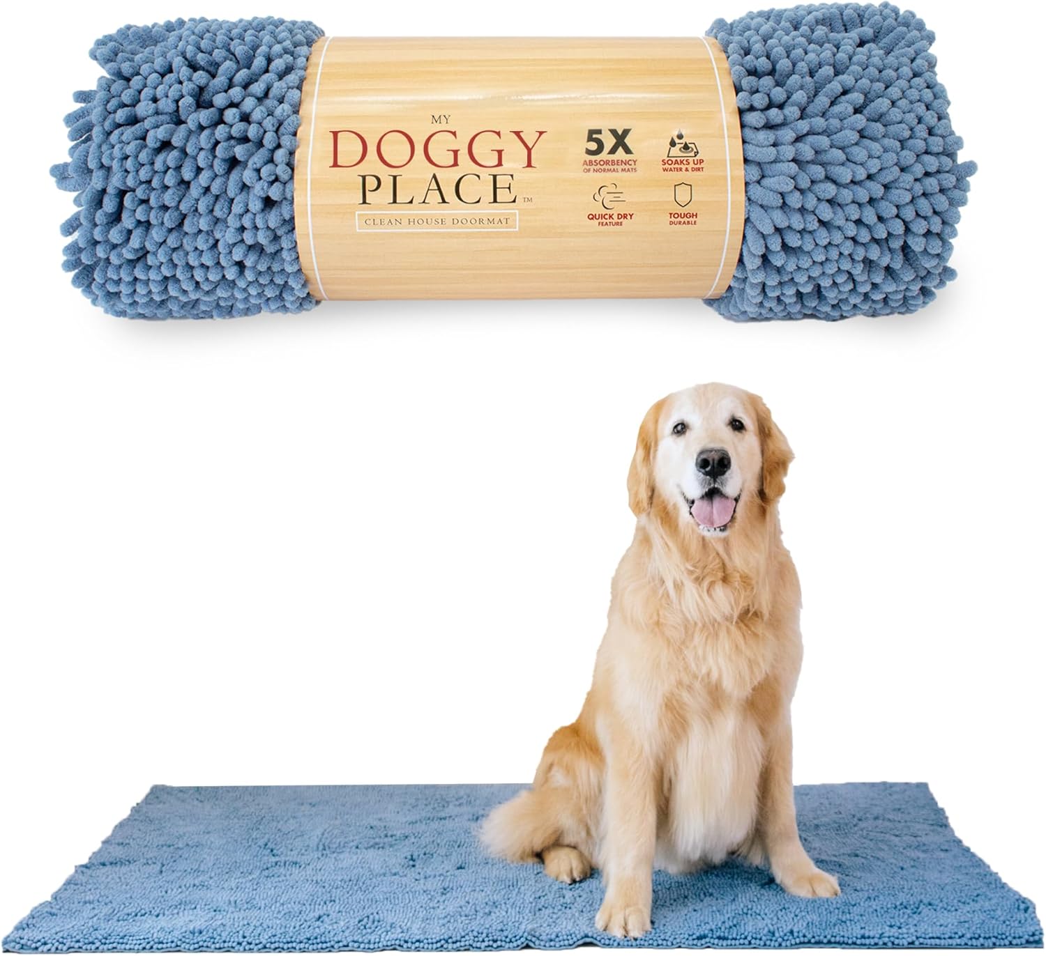 Microfiber Dog Mat for Muddy Paws - Non-Slip, Absorbent Design