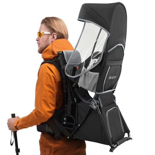 besrey Black Baby Backpack Carrier - Hands-Free Hiking!