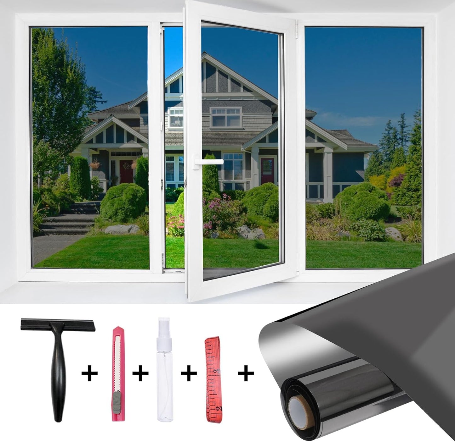 JAYONG Privacy Window Film One Way - Heat Blocking Tint for Home
