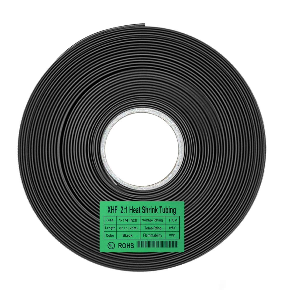 XHF 82 FT 1-1/4 Heat Shrink Tubing Roll for Electrical Insulation