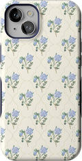 iPhone 15 Case Vintage Garden Blue Hydrangea - Bold Protection