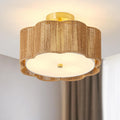 Rattan Ceiling Light Fixtures Flush Mount - Boho 3-Light Flush Mount