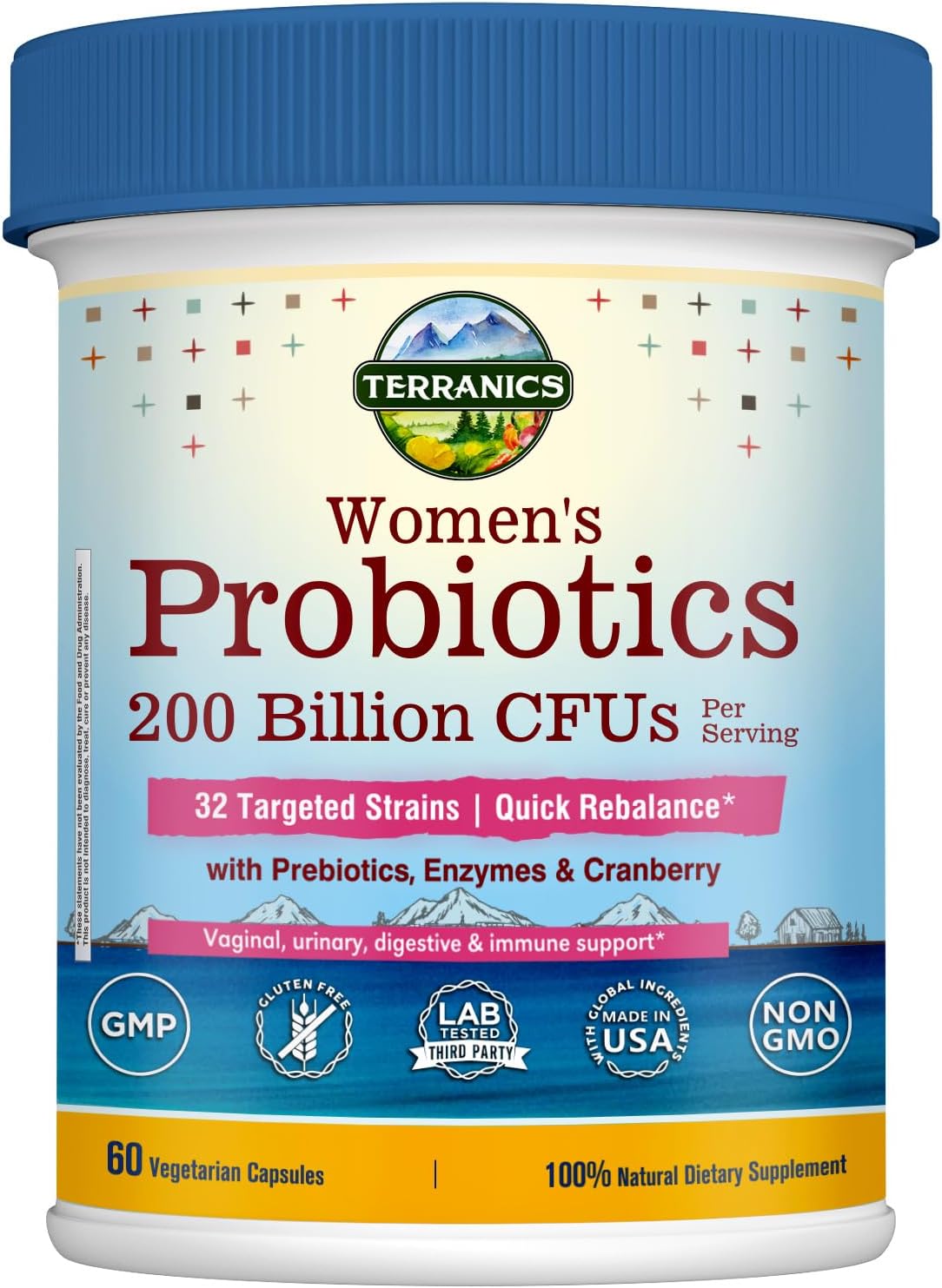 Terranics Daily Probiotics for Women: 200 Billion & 32 Strains