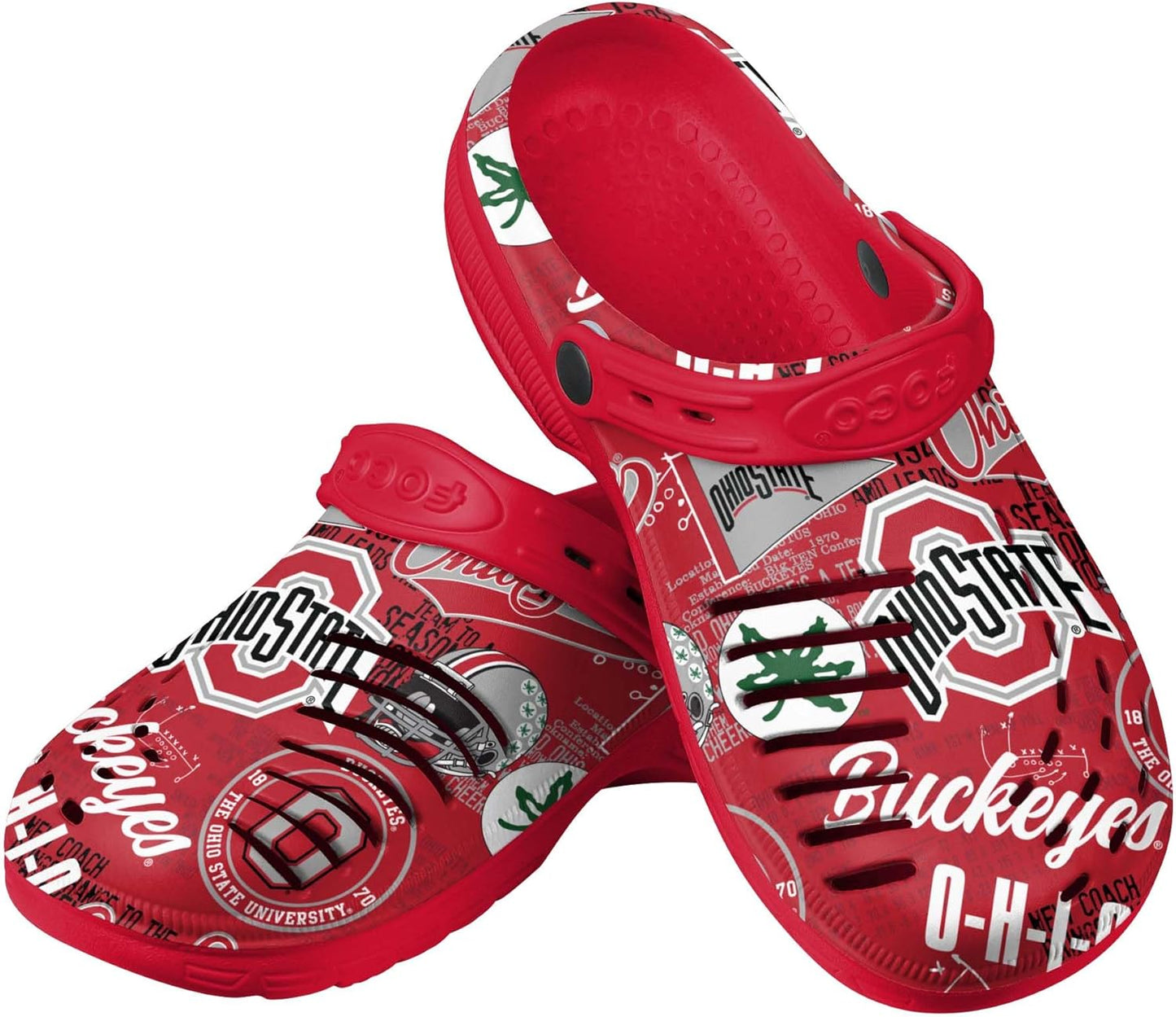 FOCO Men's NCAA College Team Logo Garden Water Sandals Shoes