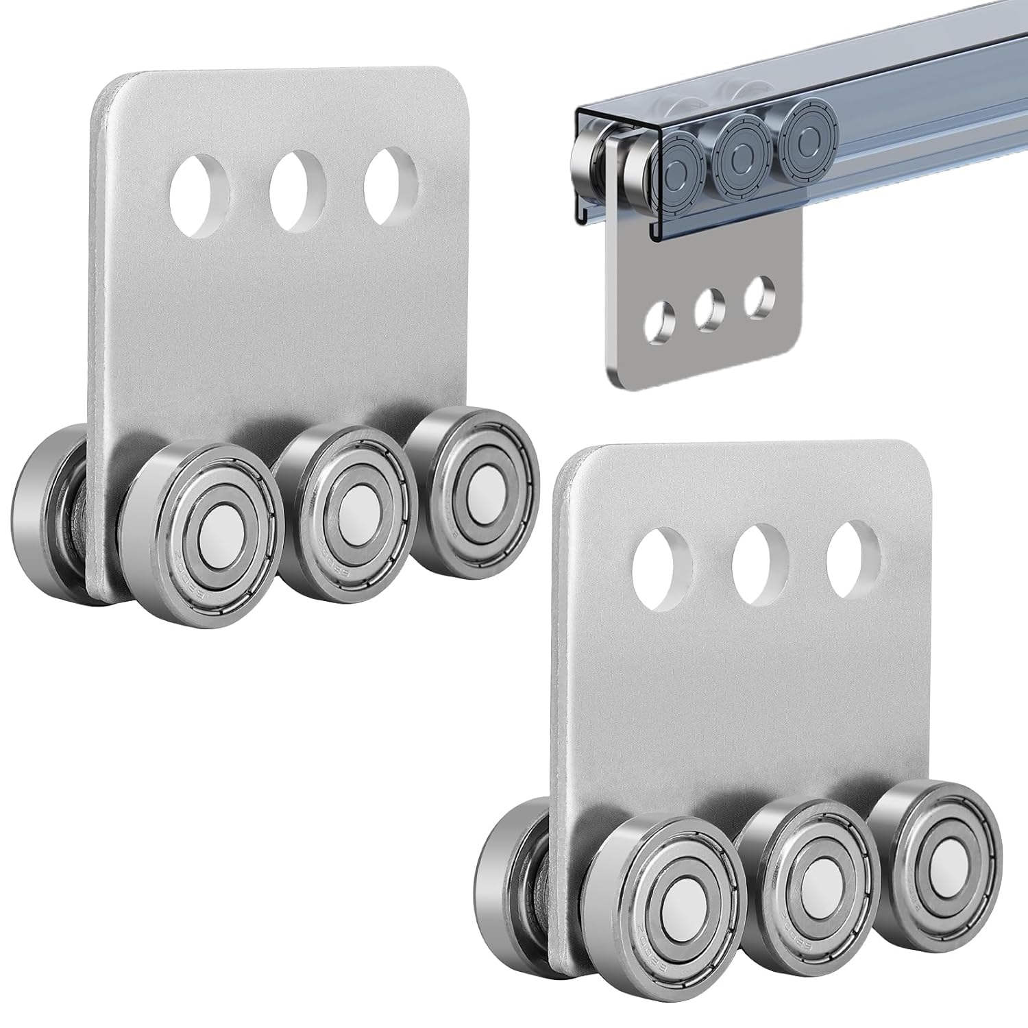 2Pcs 6 Wheel Trolley Assembly Rollers for Unistrut Channels
