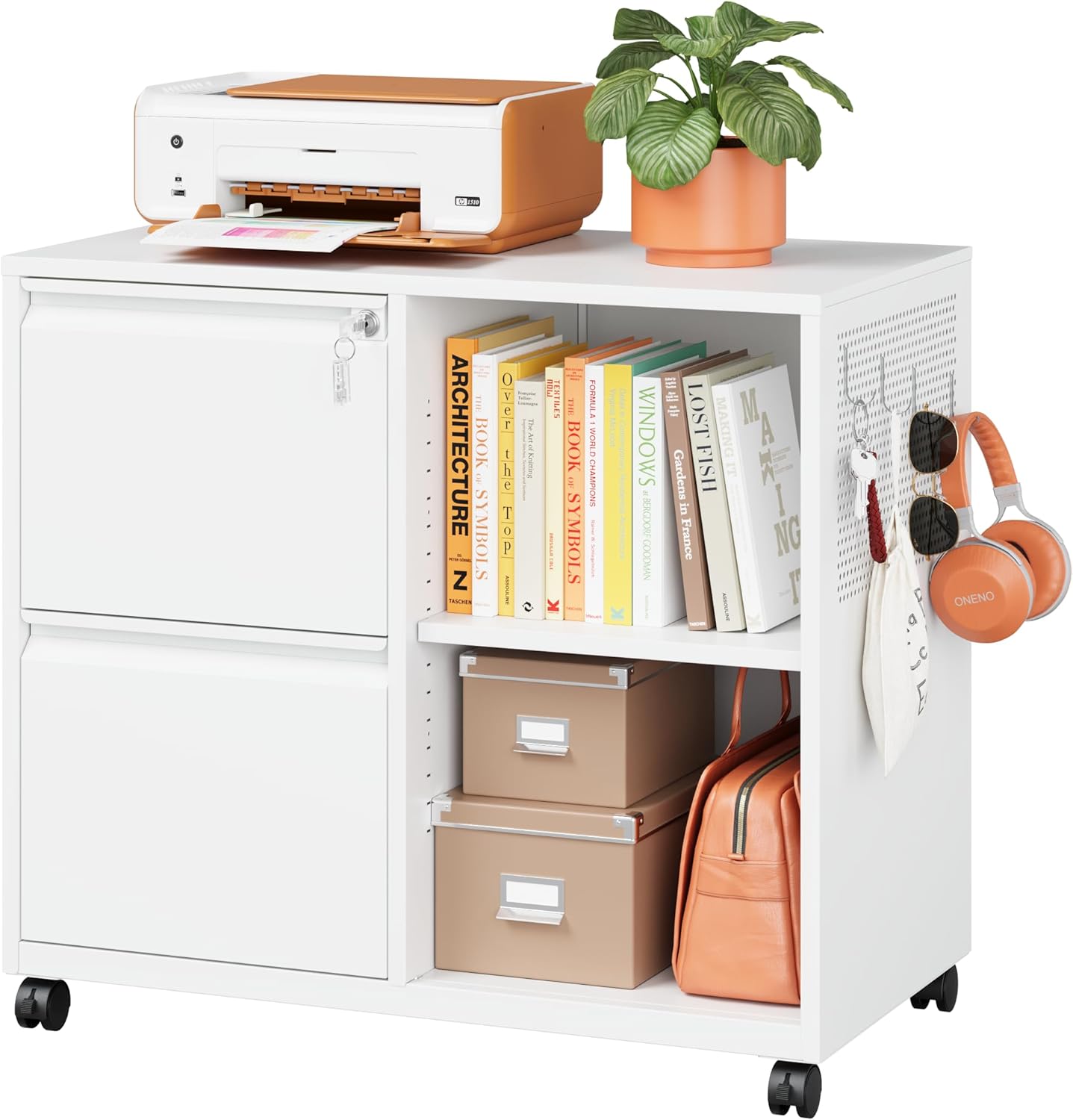 Metal File Cabinet with Lockable Drawers for Home Office Use