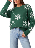 Women's Floral Cable Knit Crewneck Sweater - Cozy Fall Pullover