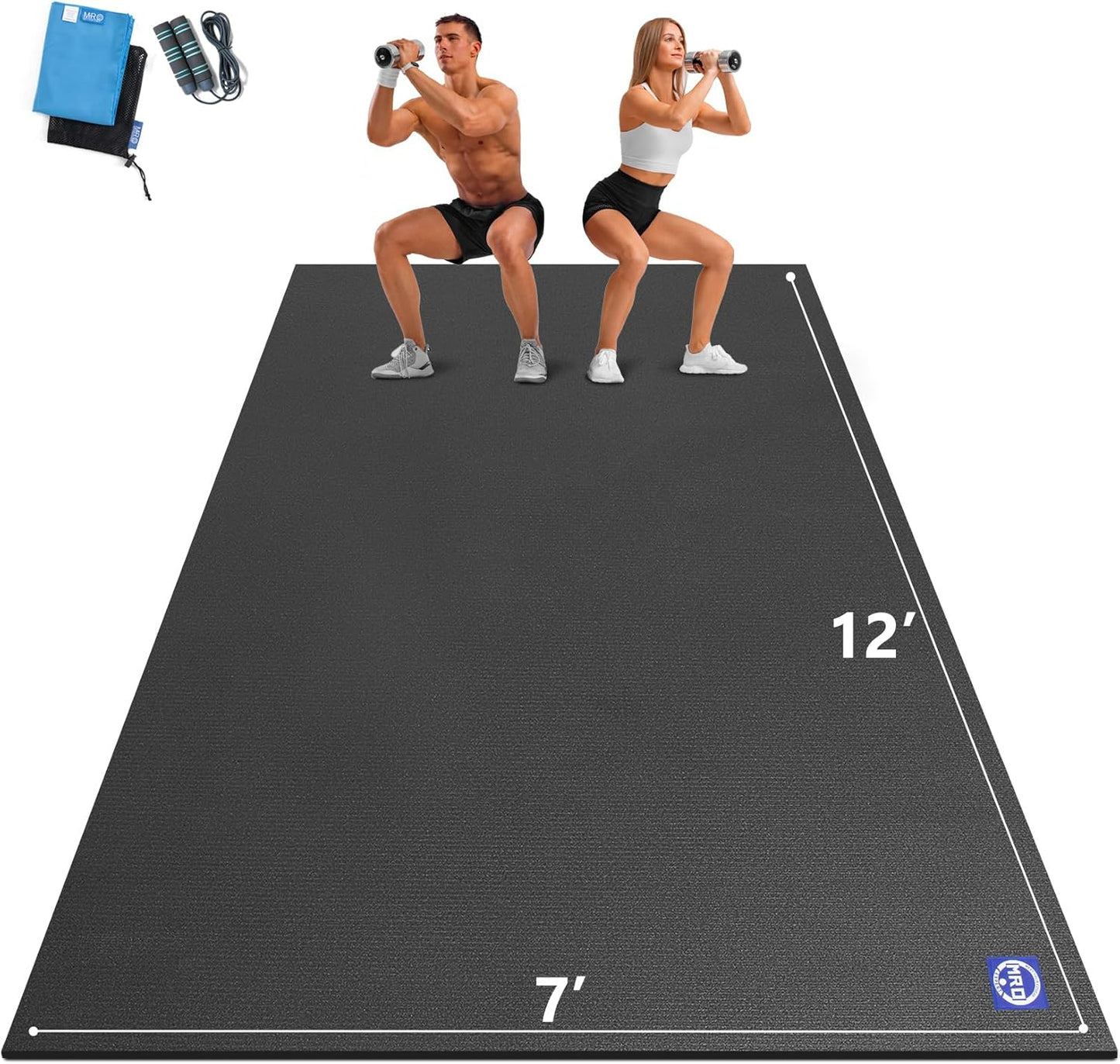 MRO Extra Large Exercise Mat for Home Gym - Non-Slip & Durable