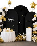Hemmotop Black Arch Backdrop Cover Set of 3 for Events