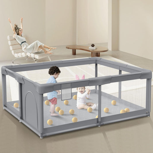Sturdy 50x50 Inch Baby Playpen: Safe Haven for Babies & Toddlers!
