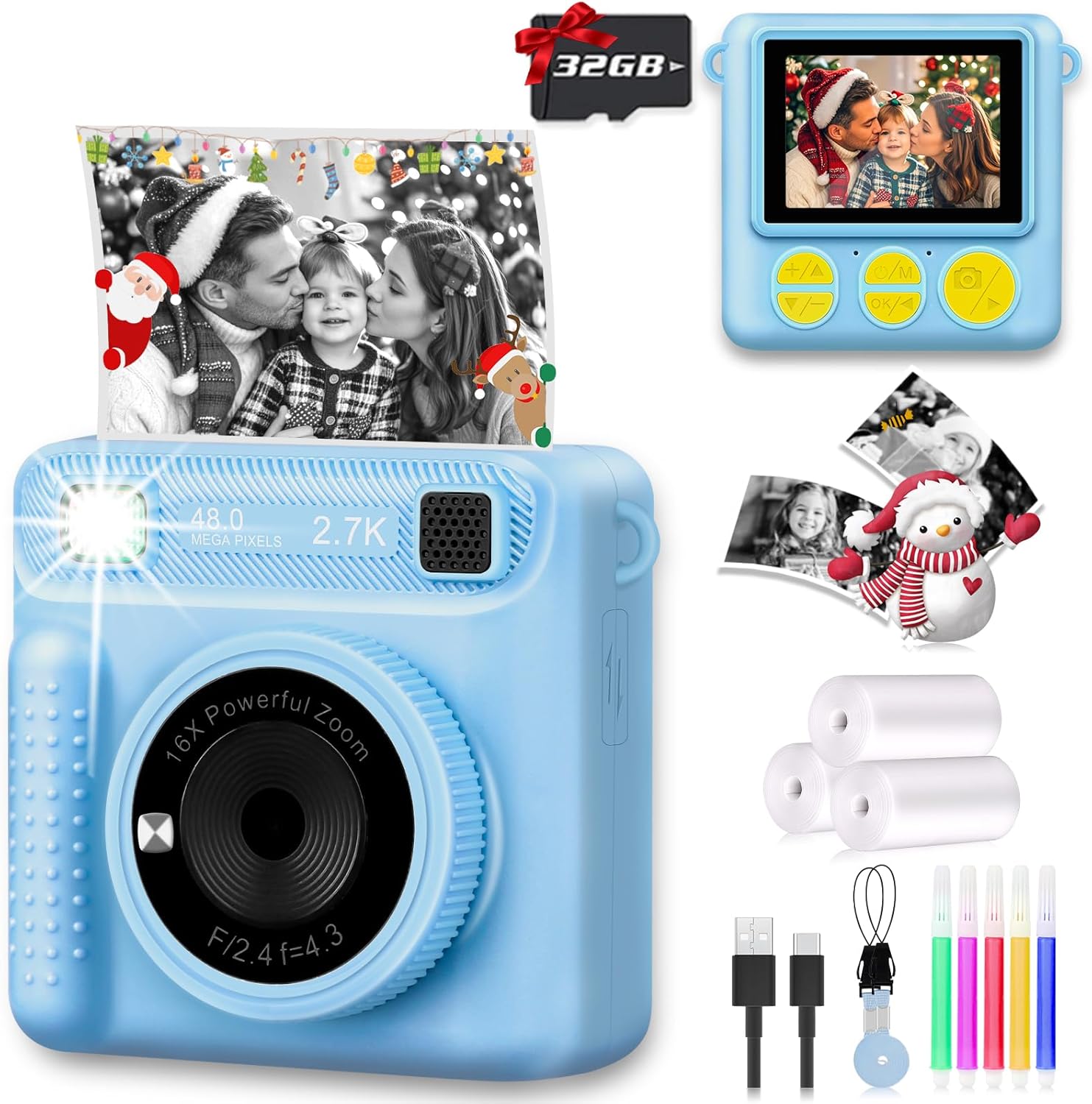 Instant Print Kid's Camera Set | Capture, Print & Color Fun
