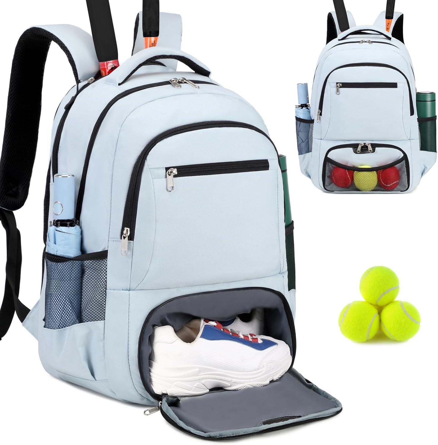Tennis Backpack for Rackets, Badminton, and Pickleball Gear