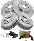 TRQ Front & Rear Brake Pad & Rotor Kit Semi-Metallic Compatible