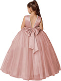 Flower Girls Dresses Satin Tulle Princess Pageant Dress - Photo Ready
