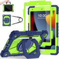 iPad 9th Gen Case Navy Green - Rugged 360 Rotating Stand Case