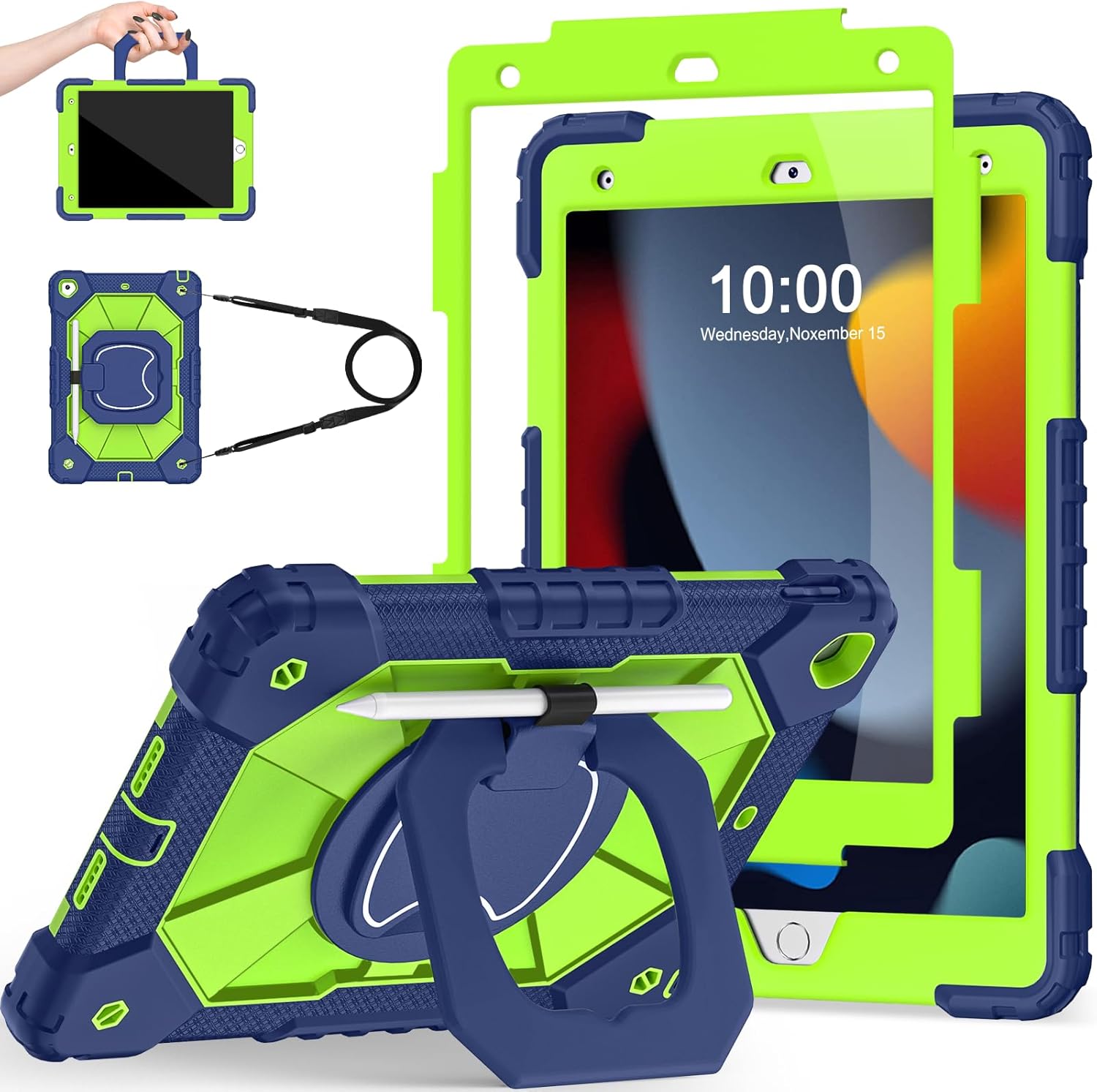 iPad 9th 8th 7th Generation Case with 360 Rotating Stand