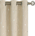 Room Darkening Curtains 63 in Beige Grommet Blackout Panels
