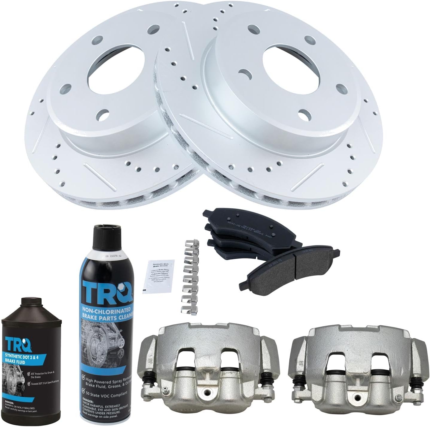 TRQ Front Brake Pad & Rotor Kit for Dodge and Mitsubishi Vehicles