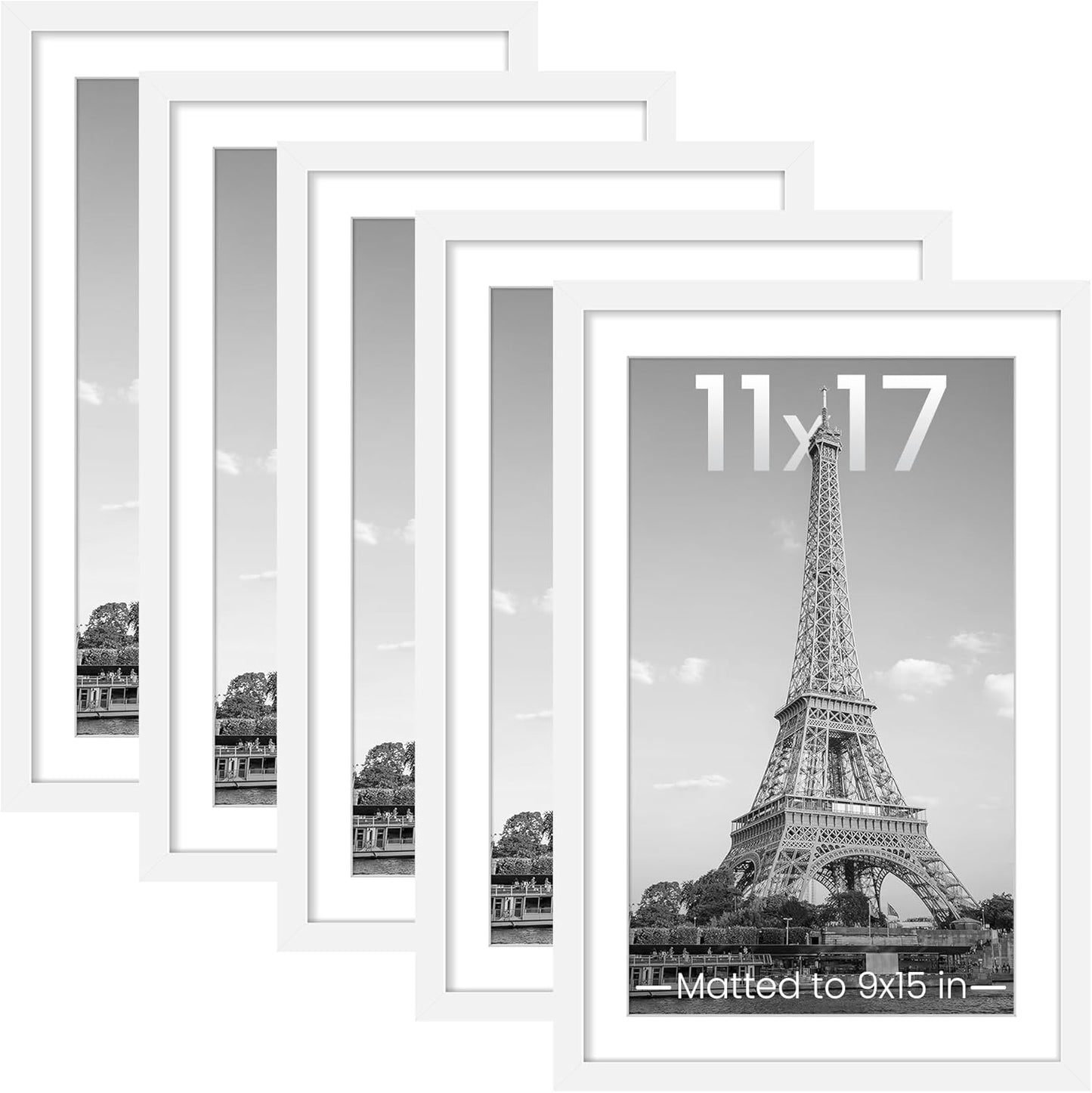 Upsimples 11x17 Picture Frame Set of 5 for Stunning Displays