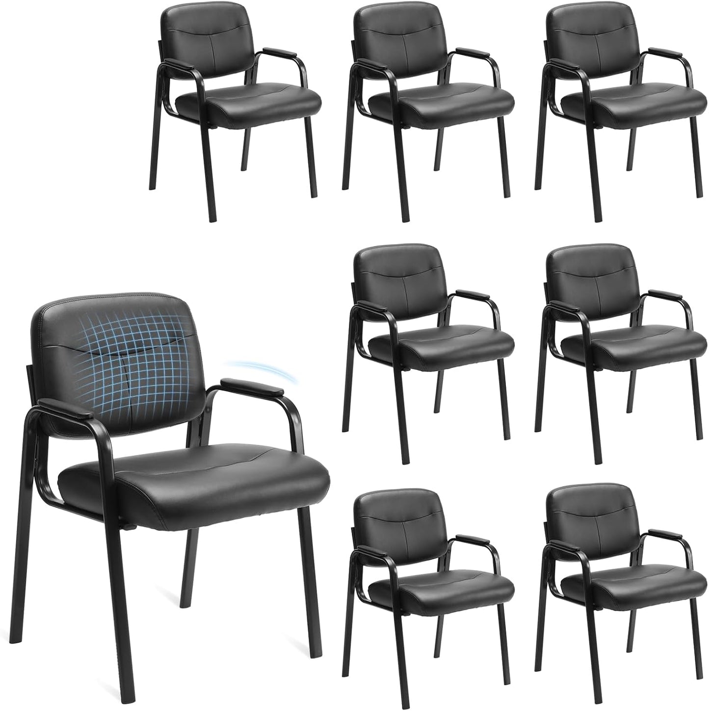 Sweetcrispy Office Reception Guest Chair Set of 8 for Comfort