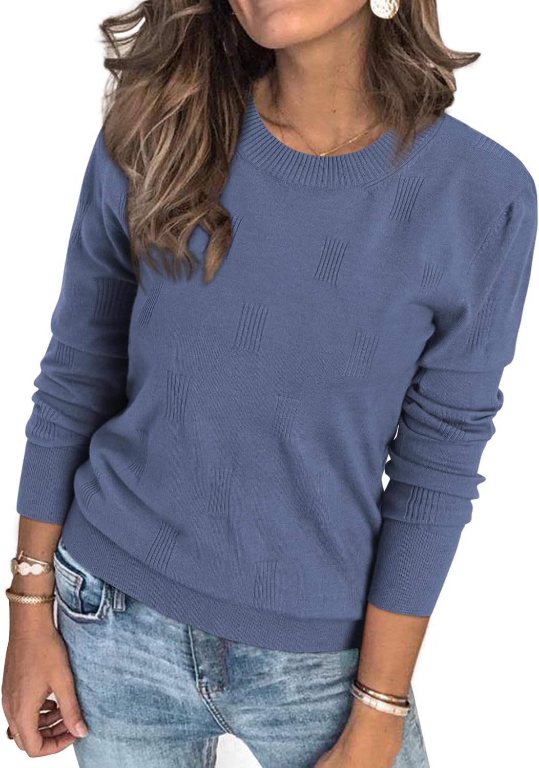 Arach&Cloz Women's Soft Knit Sweater for Casual Fall Style