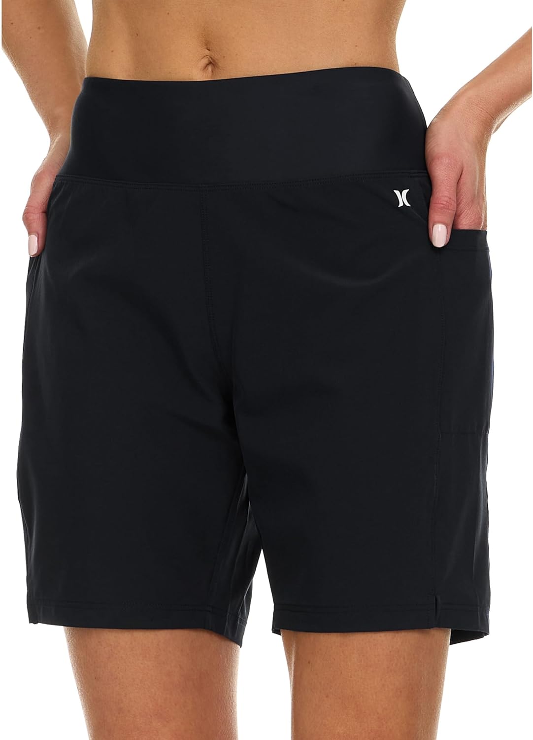 Hurley High Waisted Swim Shorts for Women with Pockets