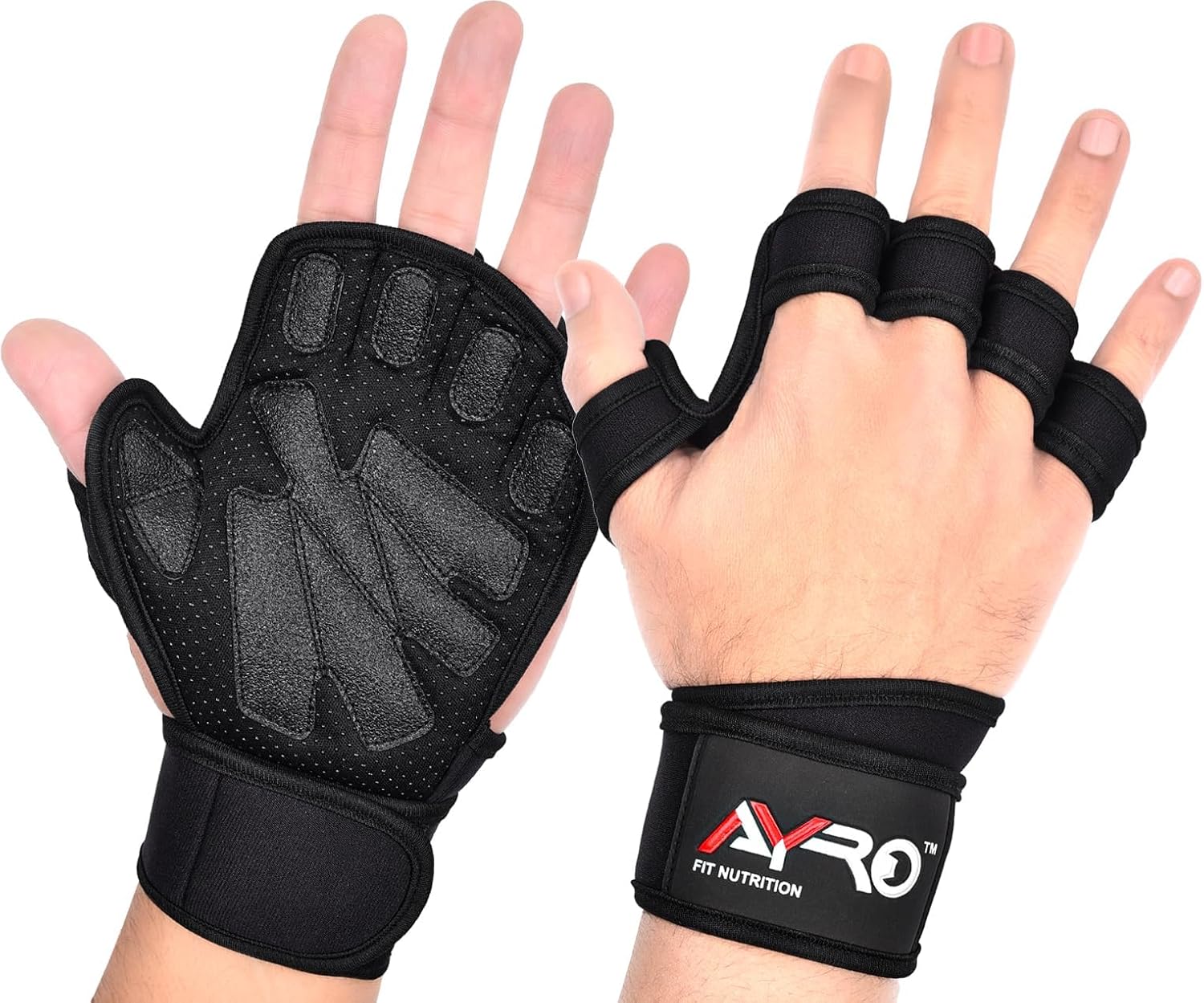 AYRO Ventilated Wrist Wrap Gloves - Best for Weightlifting