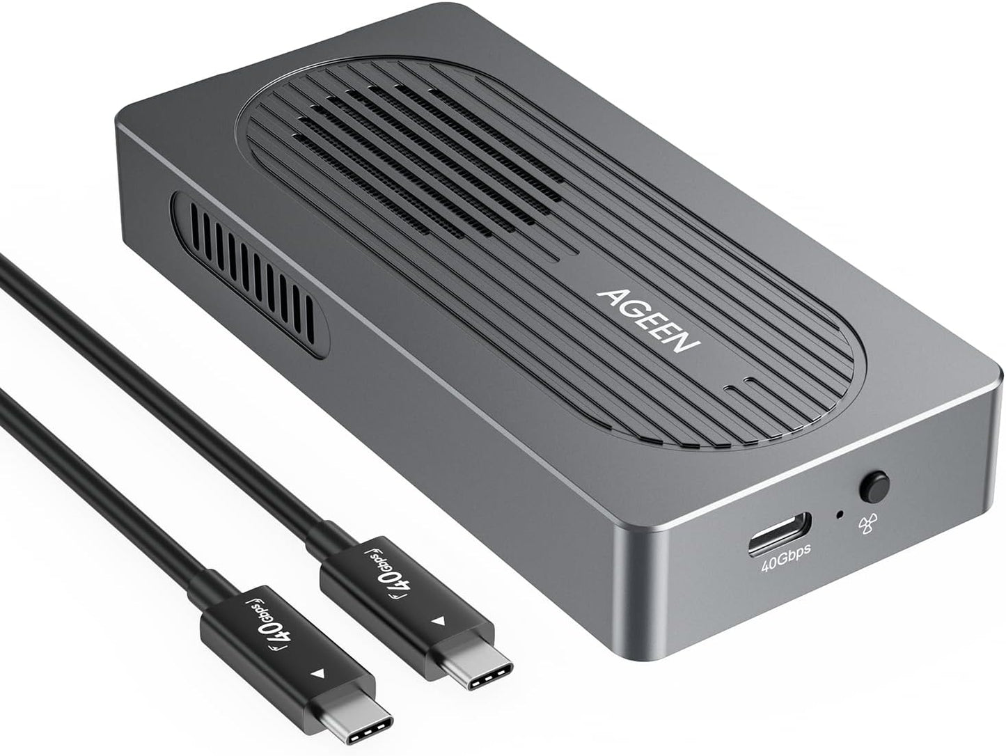 AGEEN 40Gbps M.2 NVMe SSD Enclosure with Cooling Fan