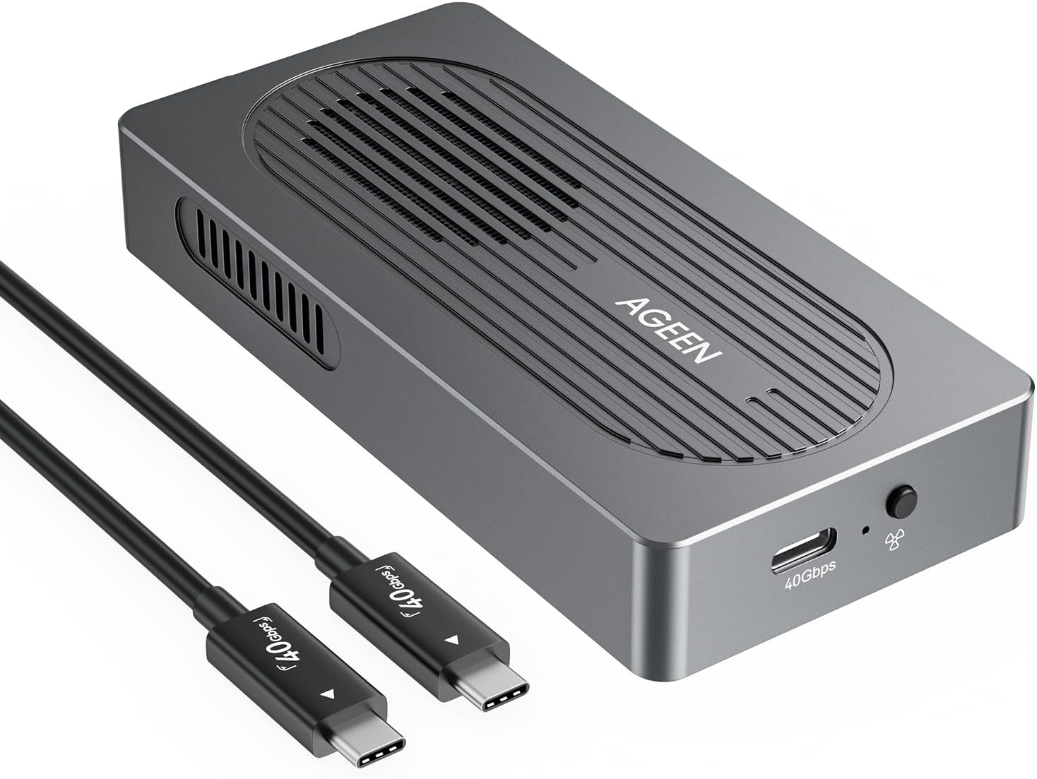 AGEEN 40Gbps M.2 NVMe SSD Enclosure with Cooling Fan
