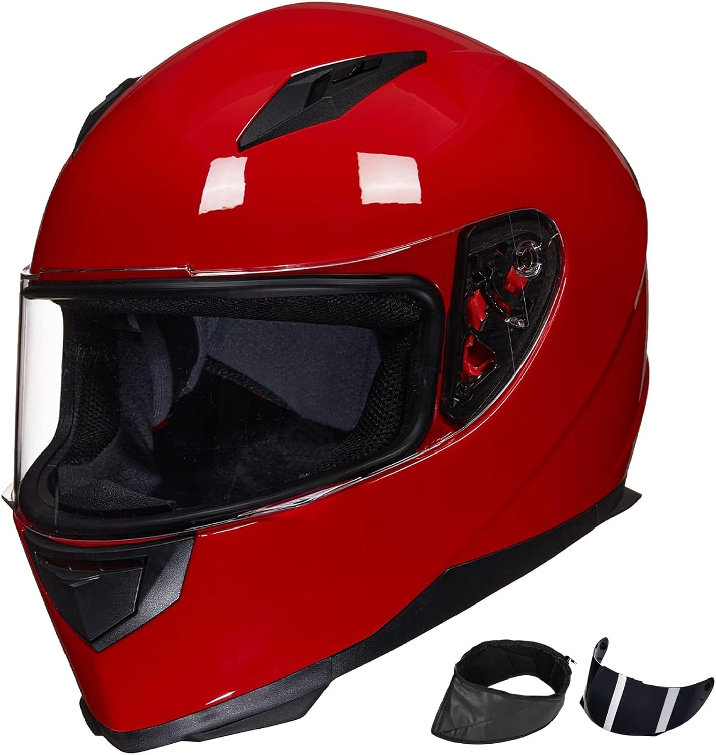 ILM Full Face Motorcycle Helmet with Removable Neck Scarf