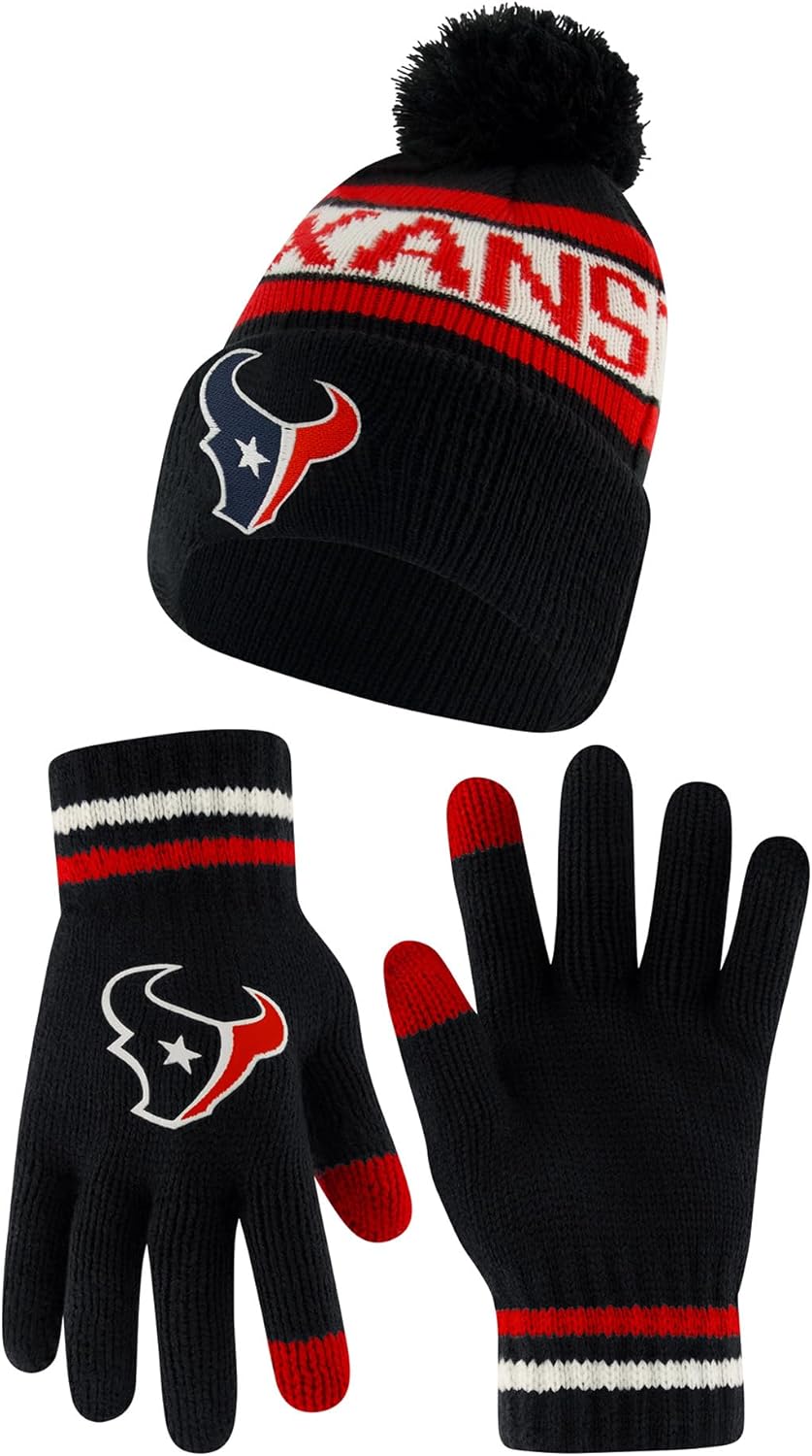 Ultra Game Youth NFL Beanie and Touch Screen Gloves Set