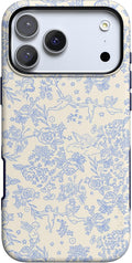Casely iPhone 17 Pro Case Cupid's Canvas Periwinkle Floral - Bold